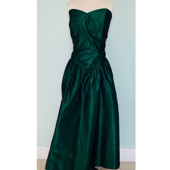 Dresses & Skirts - Vintage ILGWU 80/90s  Strapless Green Dress 42